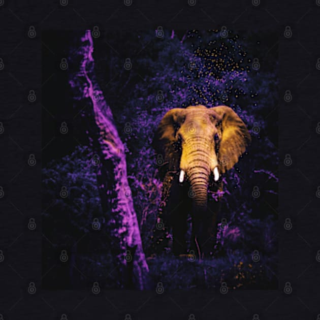 Golden Elephant in a dark forest by Frajtgorski